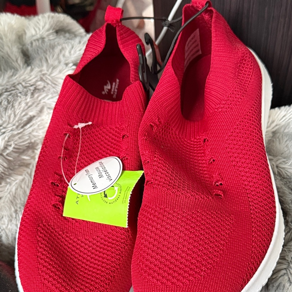 Athletic Works Red Women's Knit Sneakers
